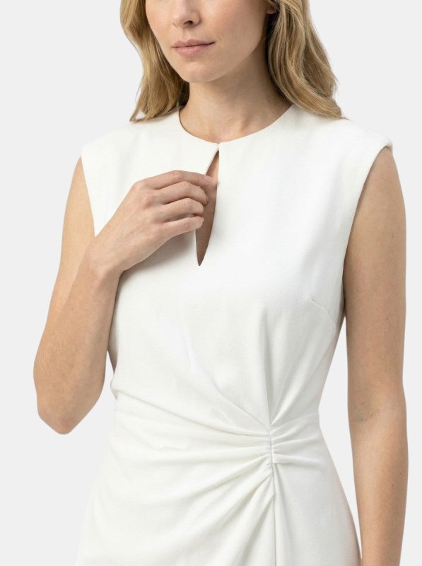Women's Elegant Midi Cocktail Dress | Keyhole Neckline with Ruched Waist - Velshara store