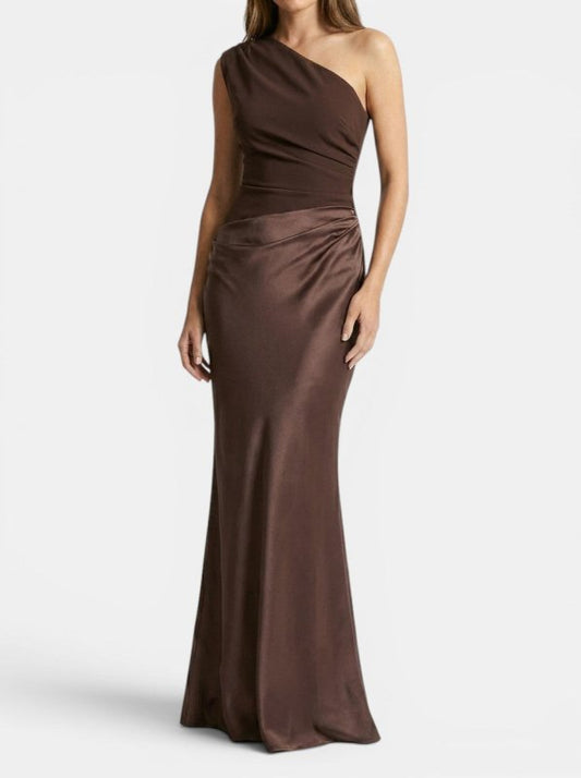 Women's Elegant Pleated Maxi Dress | Stylish One - Shoulder Formal Gown - Velshara store
