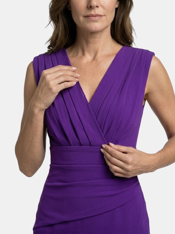 Women's Elegant Pleated Midi Dress | Sculpted Formal Evening Gown - Velshara store