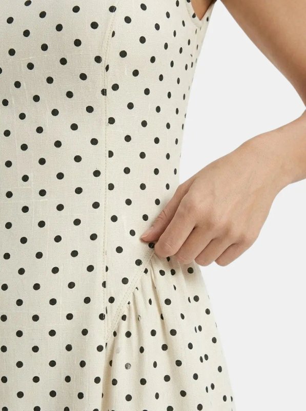 Women's Elegant Polka Dot Maxi Dress | Chic Cap Sleeve A - Line Summer Gown - Velshara store