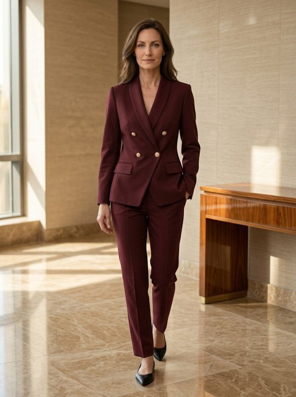 Women's Elegant Suit Set | Tailored Blazer with Straight - Leg Trousers - Velshara store