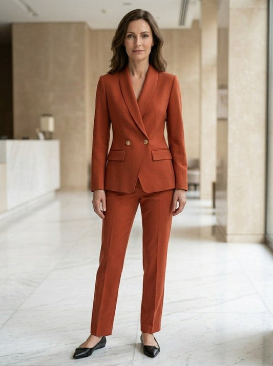 Women's Elegant Suit Set | Tailored Blazer with Straight - Leg Trousers - Velshara store