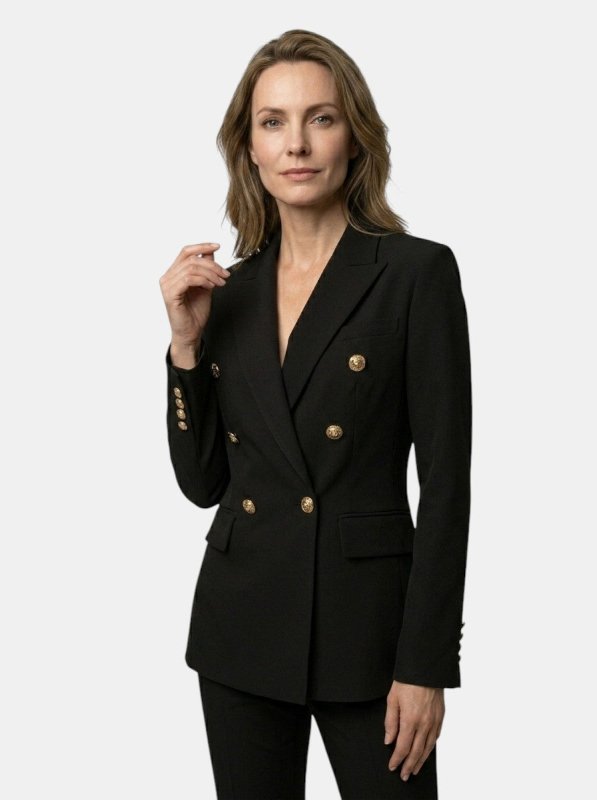 Women's Elegant Suit | Tailored Double - Breasted Blazer with Flared Trousers - Velshara store