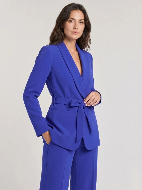Women's Elegant Tailored Blazer Set | Stylish Wide - Leg Trousers for Spring Summer - Velshara store
