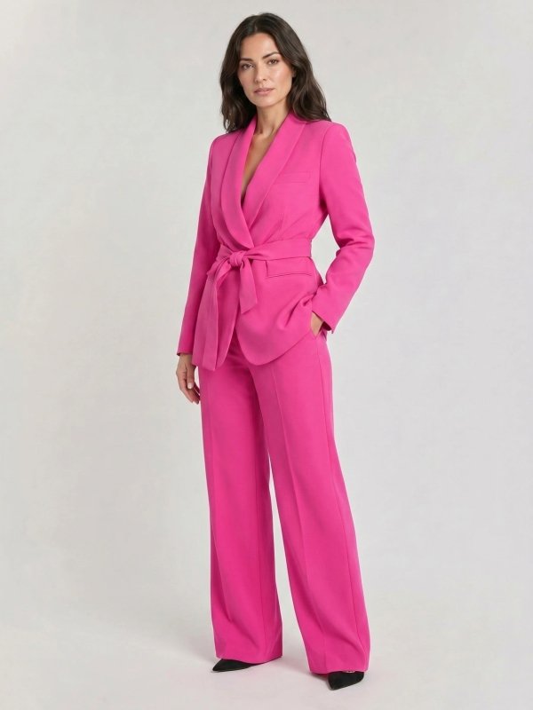 Women's Elegant Tailored Blazer Set | Stylish Wide - Leg Trousers for Spring Summer - Velshara store