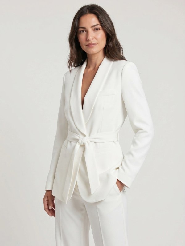 Women's Elegant Tailored Blazer Set | Stylish Wide - Leg Trousers for Spring Summer - Velshara store