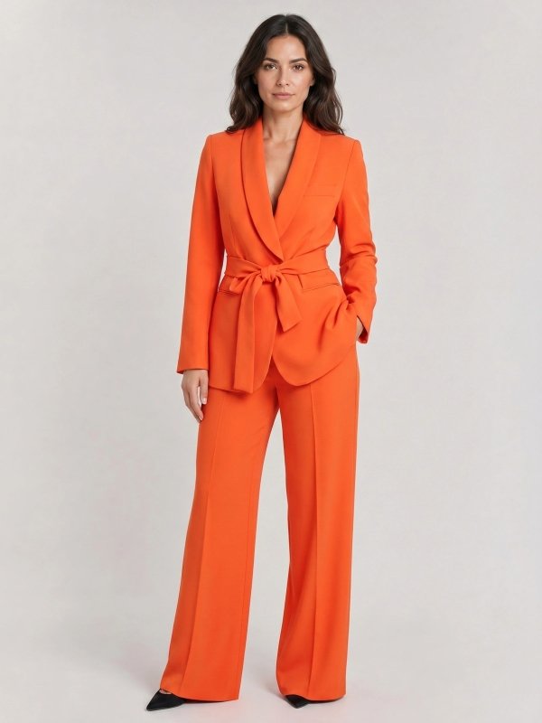 Women's Elegant Tailored Blazer Set | Stylish Wide - Leg Trousers for Spring Summer - Velshara store