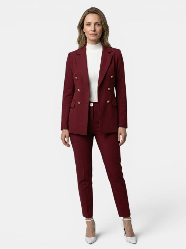 Women's Elegant Tailored Blazer Suit Set | Slim Fit Trousers for All Seasons - Velshara store