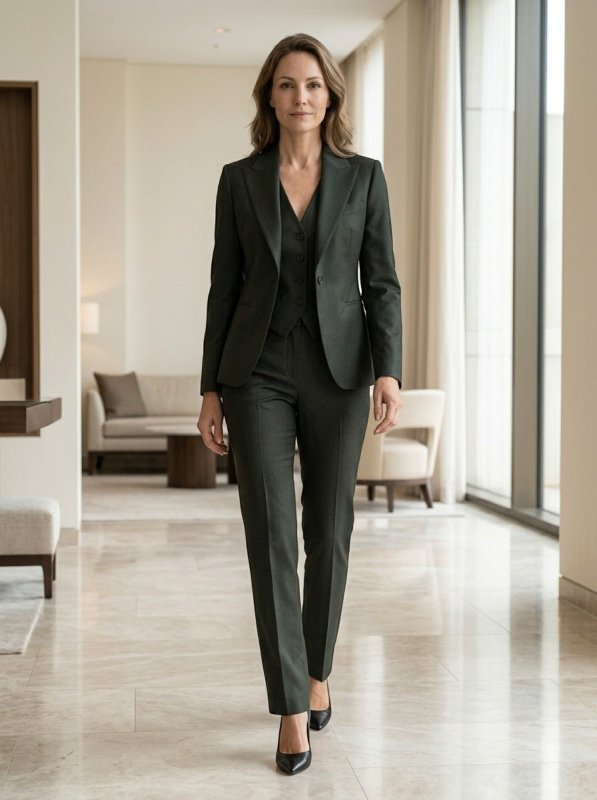 Women's Elegant Three - Piece Suit | Tailored Blazer, Vest & Slim - Fit Trousers | All - Season Stylish Outfit - Velshara store