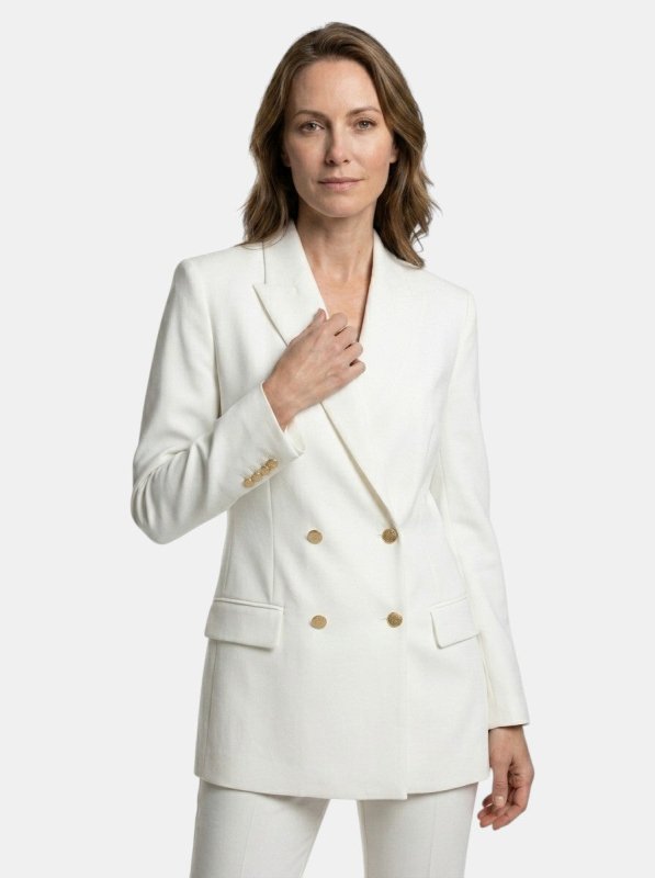 Women's Elegant Trouser Suit | Stylish Double - Breasted Blazer and High - Waist Flared Trousers Set - Velshara store