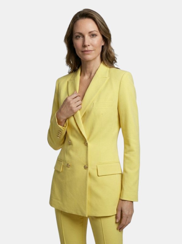 Women's Elegant Trouser Suit | Stylish Double - Breasted Blazer and High - Waist Flared Trousers Set - Velshara store