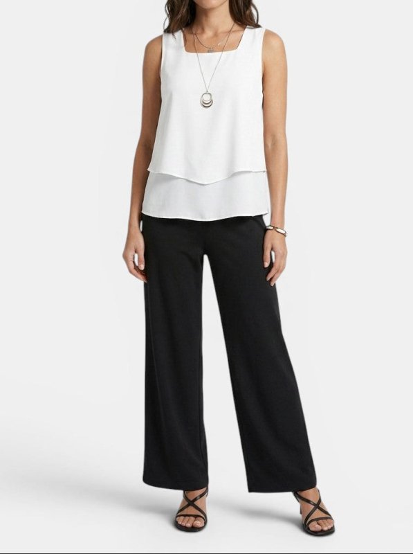 Women's Elegant Two Piece Set | Stylish Sleeveless Top and Straight - Leg Trousers for Spring Summer - Velshara store