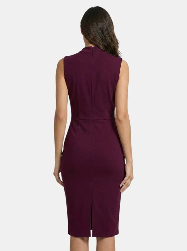 Women's Elegant V - Neck Wrap Midi Dress | Stylish Sleeveless Sheath for All Seasons - Velshara store