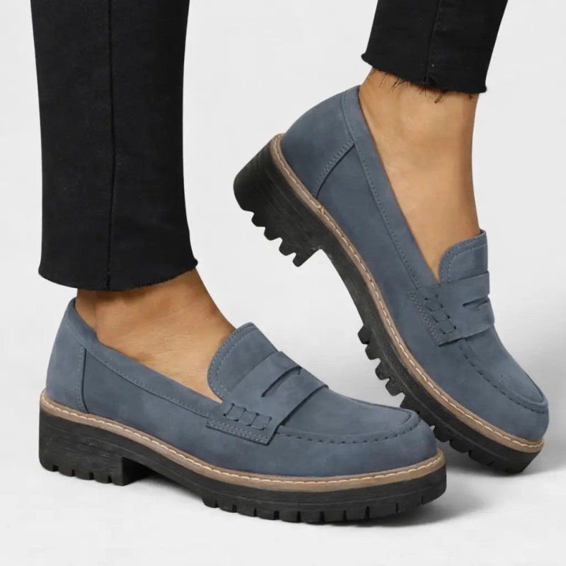 Women's Ergonomic Leather Loafers | Comfortable Classic Slip - On Shoes - Velshara store
