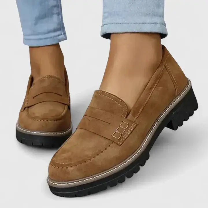 Women's Ergonomic Leather Loafers | Comfortable Classic Slip - On Shoes - Velshara store