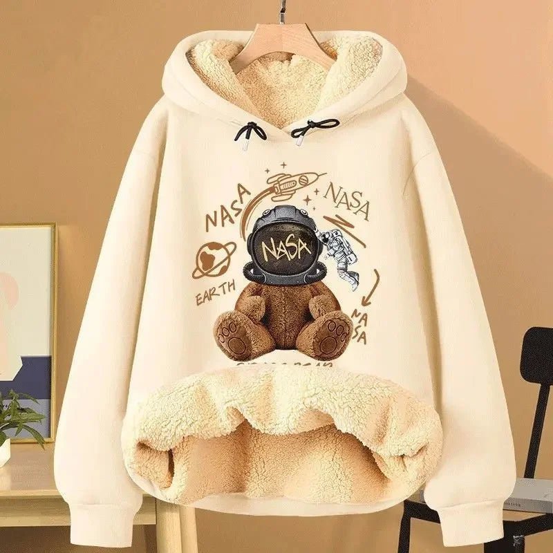 Women’s Fleece Lined Hoodie – Loose Fit Long Sleeve Pullover - Velshara store