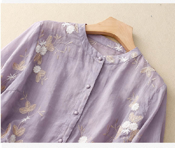 Women's Floral Cotton Blouse | Lightweight Relaxed Fit Summer Top - Velshara store