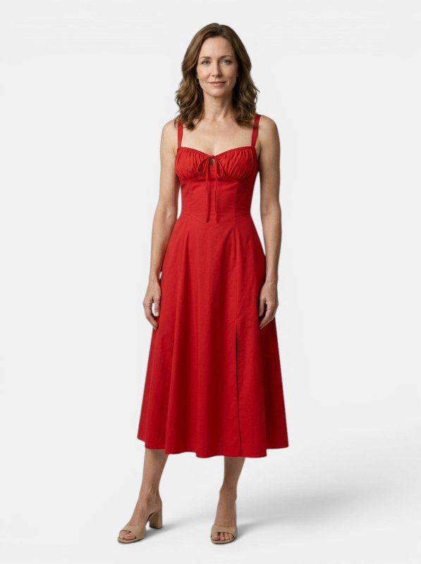 Women's Floral Midi Dress | Elegant Corset Summer Dress with Flowing Skirt - Velshara store