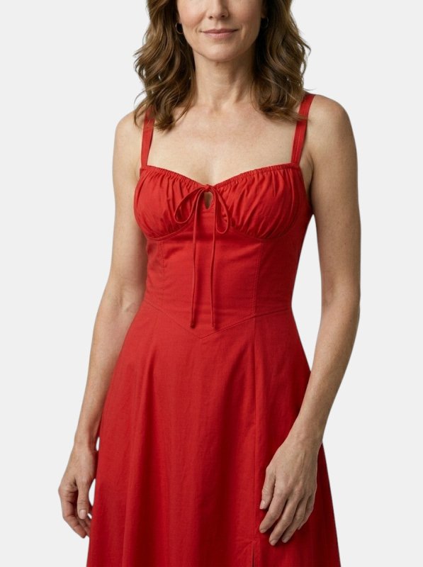 Women's Floral Midi Dress | Elegant Corset Summer Dress with Flowing Skirt - Velshara store
