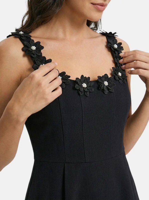 Women's Floral Mini Sheath Dress | Elegant Square Neck Summer Dress - Velshara store