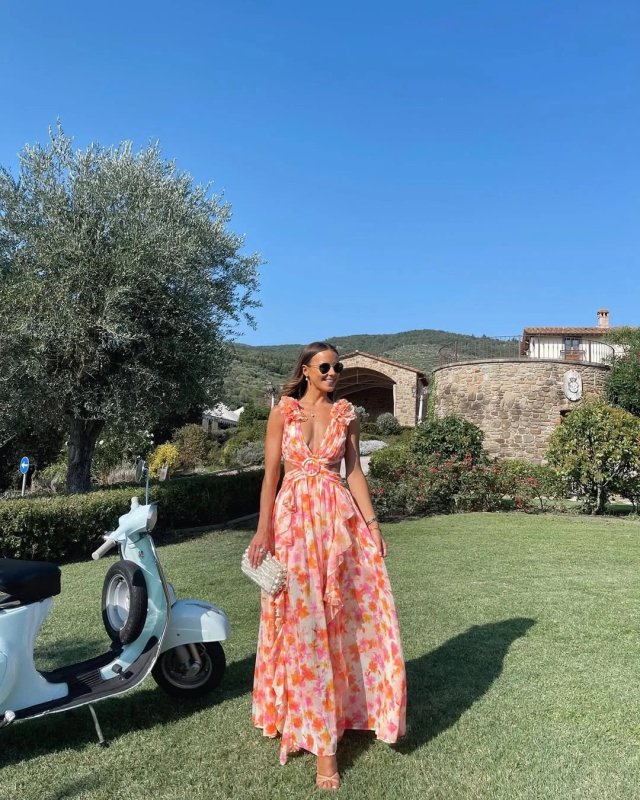Women's Floral Polyester Maxi Dress | Lightweight Sleeveless Summer Gown - Velshara store