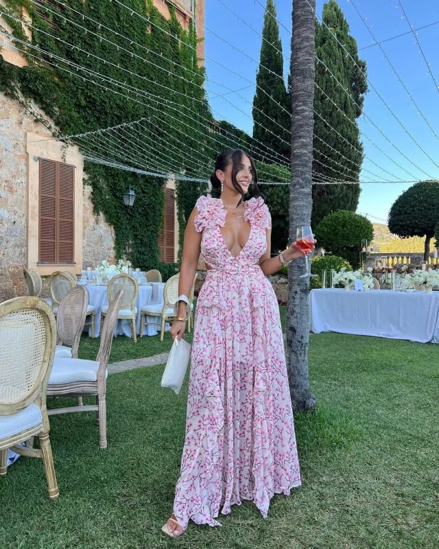 Women's Floral Polyester Maxi Dress | Lightweight Sleeveless Summer Gown - Velshara store