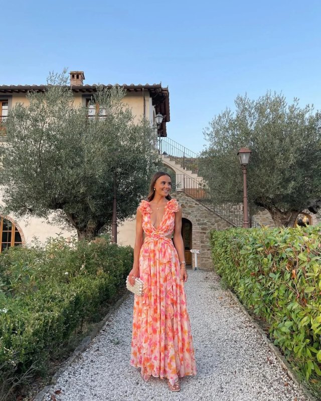 Women's Floral Polyester Maxi Dress | Lightweight Sleeveless Summer Gown - Velshara store