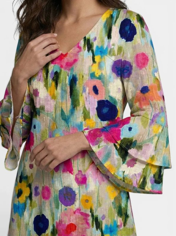 Women's Floral Print Mini Dress | Elegant V - Neck Summer Dress for Special Occasions - Velshara store