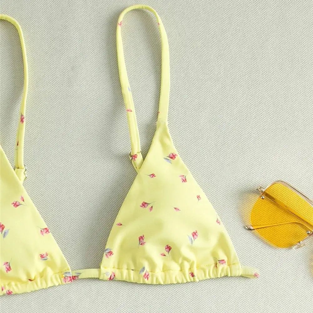Women’s Floral Three Piece Bikini Set with Mesh Cover Up - Velshara store
