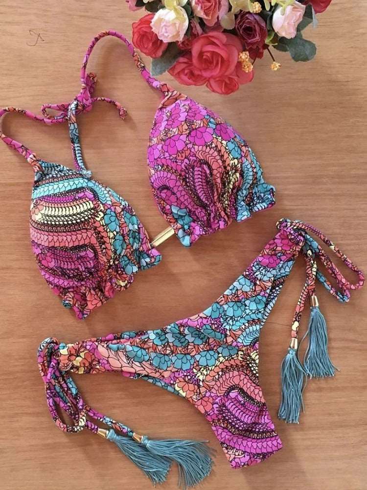 Women’s Floral Triangle Bikini – Two Piece Beach Swimwear - Velshara store