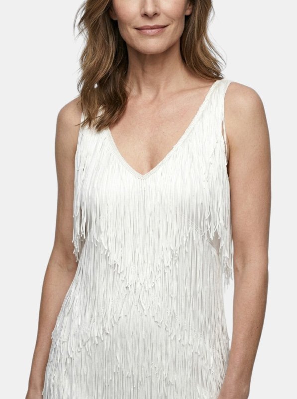 Women's Fringe Mini Dress | Vibrant V Neck Cocktail Dress - Velshara store