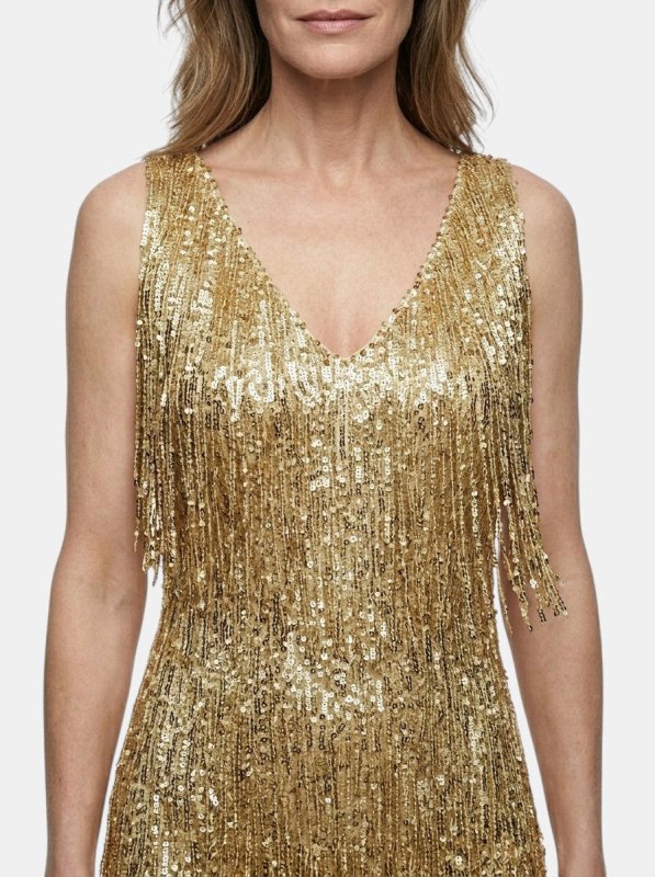 Women's Fringe Mini Dress | Vibrant V Neck Cocktail Dress - Velshara store
