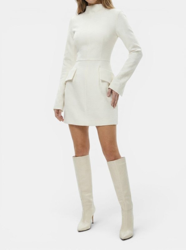 Women's High - Quality Fabric Mini Dress | Elegant Long Sleeve Cocktail Dress for Colder Months - Velshara store