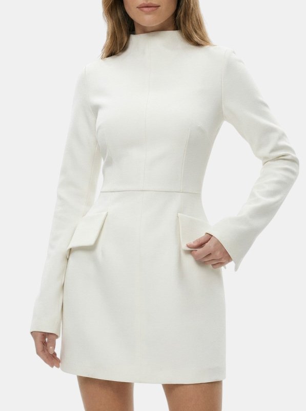 Women's High - Quality Fabric Mini Dress | Elegant Long Sleeve Cocktail Dress for Colder Months - Velshara store