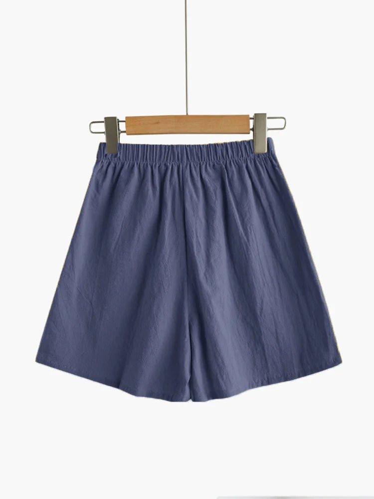 Women’s High Waist Linen Shorts – Black Casual Fit - Velshara store