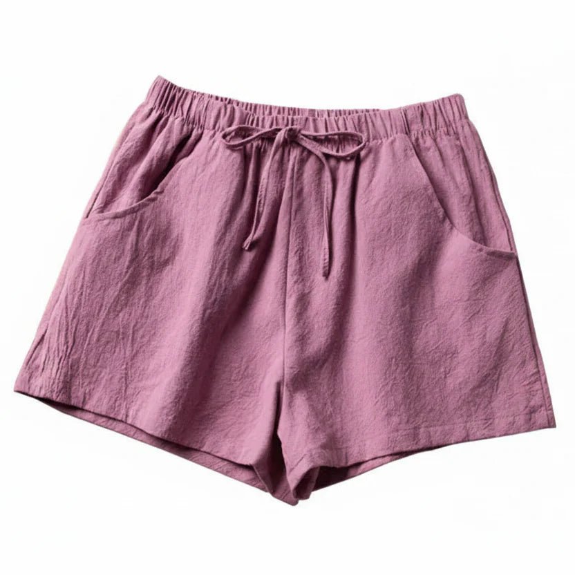 Women’s High Waist Linen Shorts – Black Casual Fit - Velshara store