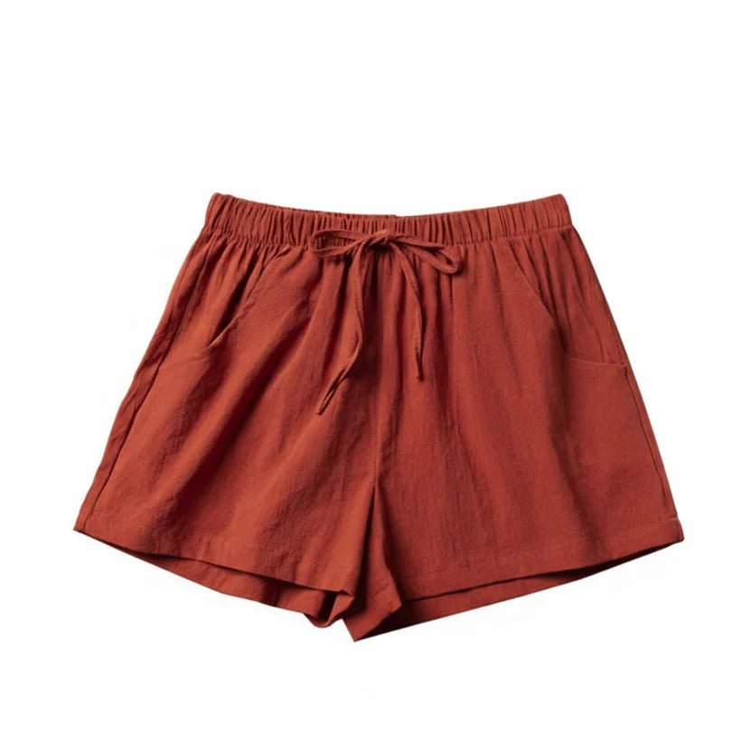 Women’s High Waist Linen Shorts – Black Casual Fit - Velshara store