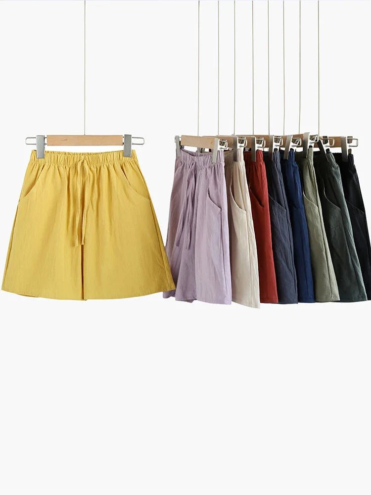Women’s High Waist Linen Shorts – Black Casual Fit - Velshara store