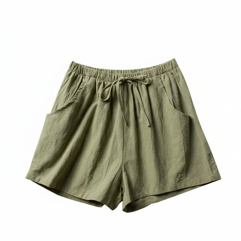Women’s High Waist Linen Shorts – Black Casual Fit - Velshara store