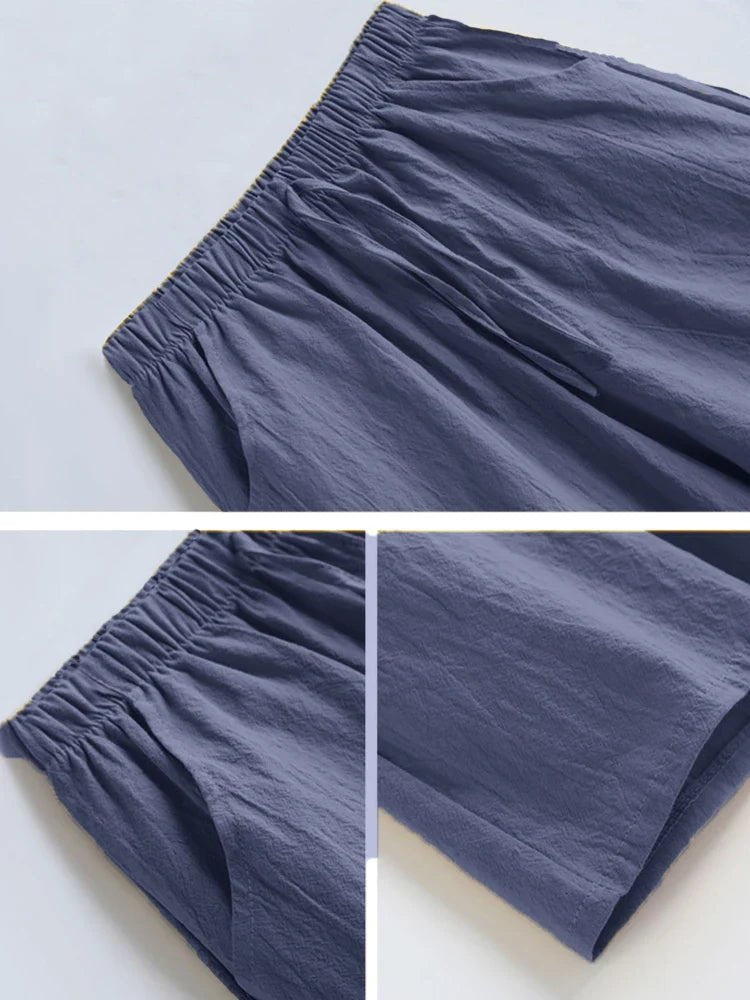 Women’s High Waist Linen Shorts – Black Casual Fit - Velshara store
