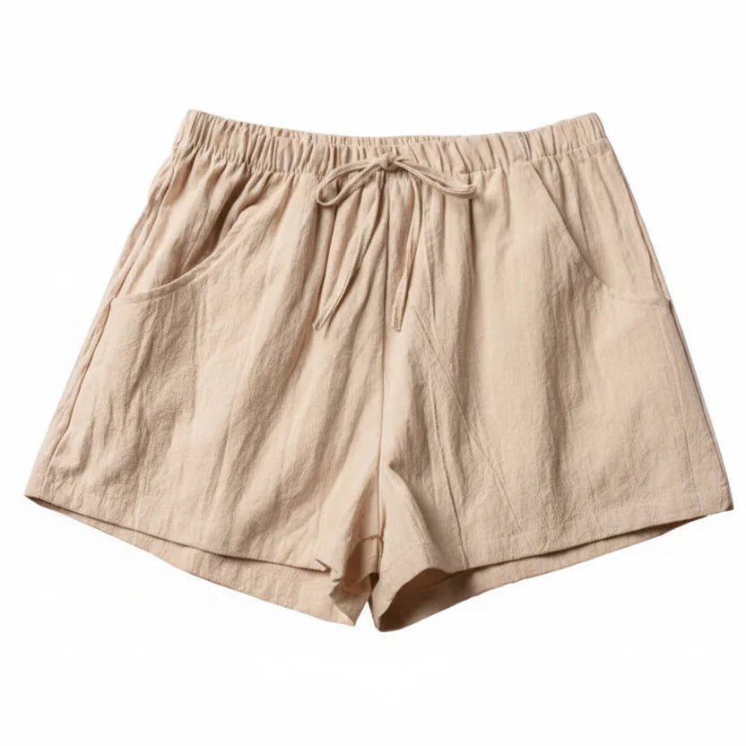 Women’s High Waist Linen Shorts – Black Casual Fit - Velshara store