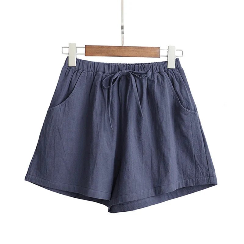 Women’s High Waist Linen Shorts – Black Casual Fit - Velshara store