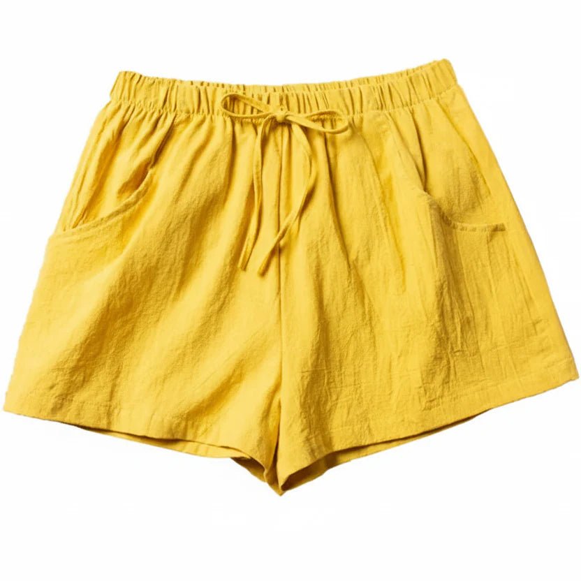 Women’s High Waist Linen Shorts – Black Casual Fit - Velshara store