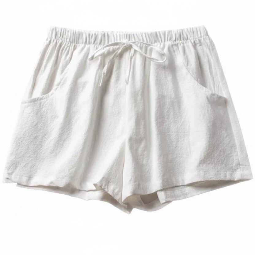Women’s High Waist Linen Shorts – Black Casual Fit - Velshara store