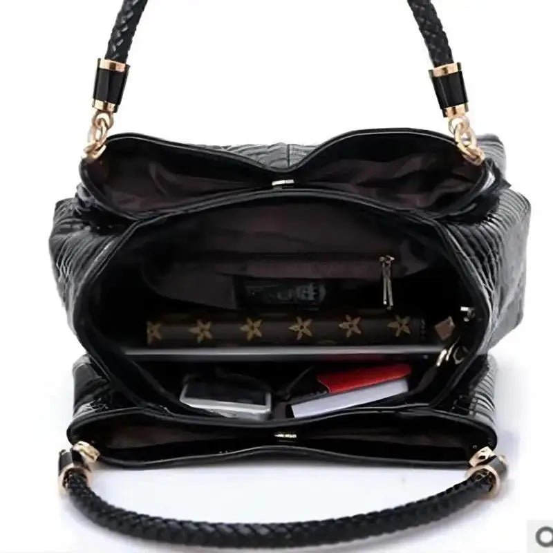 Women’s Large Capacity Tote Bag – Crocodile Print Shoulder Bag - Velshara store