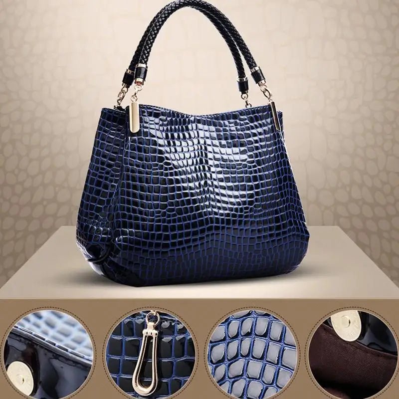 Women’s Large Capacity Tote Bag – Crocodile Print Shoulder Bag - Velshara store