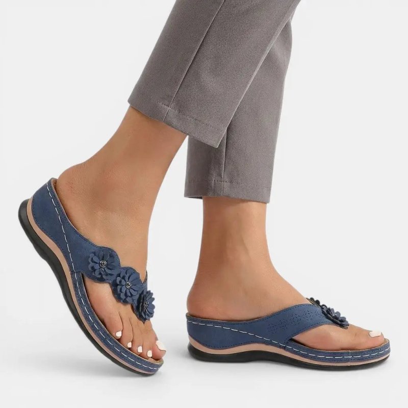 Women's Leather Slip - On Sandals | Elegant Orthopedic Comfort Footwear - Velshara store