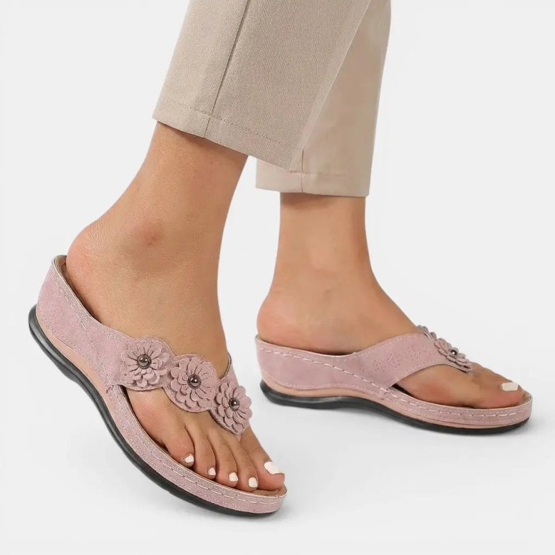 Women's Leather Slip - On Sandals | Elegant Orthopedic Comfort Footwear - Velshara store