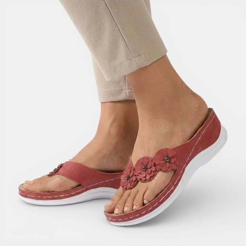 Women's Leather Slip - On Sandals | Elegant Orthopedic Comfort Footwear - Velshara store