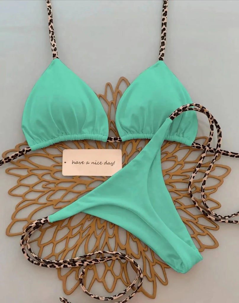 Women’s Leopard Print Bikini Set – Beach Vacation Swimwear - Velshara store